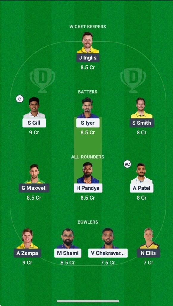 Ind vs Aus Dream11 Prediction